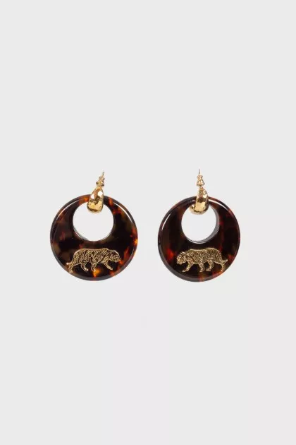 Tiger stud earrings