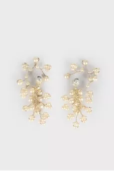 Earrings with appliqué pearls