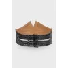 Black python leather belt