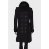 Black wool and cashmere coat