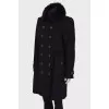 Black wool and cashmere coat