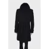 Black wool and cashmere coat
