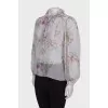 Sheer blouse in floral print