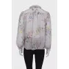 Sheer blouse in floral print