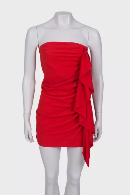 Red dress with frill