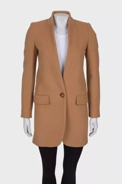 Beige single-breasted coat