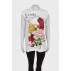 Long t-shirt with tag print