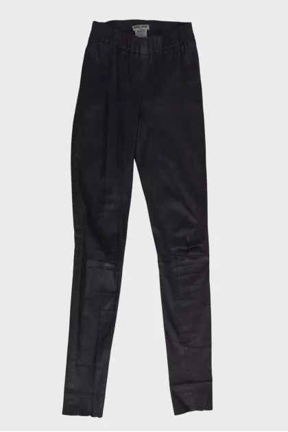 Black leather leggings