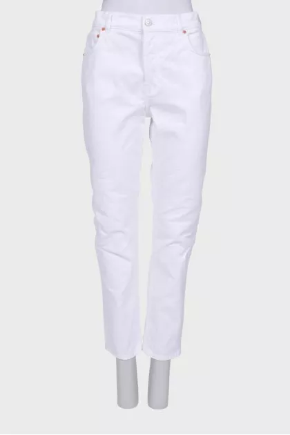 High rise white jeans