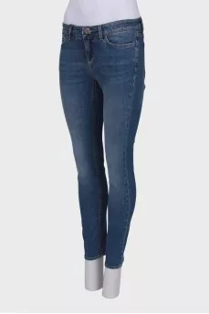 Blue jeans with tag