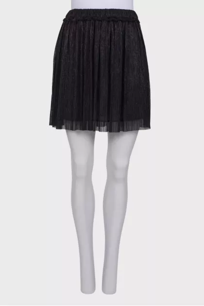 Pleated mini skirt with tag
