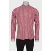 Men's green-pink plaid shirt