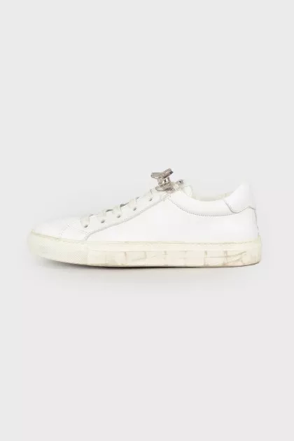 White leather sneakers