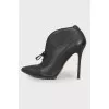 Embossed leather ankle boots