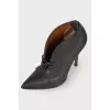 Embossed leather ankle boots