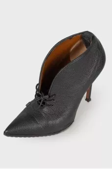 Embossed leather ankle boots