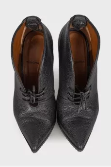 Embossed leather ankle boots