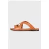 Light brown leather slippers