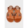 Light brown leather slippers