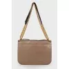 Dark olive leather combo bag