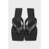 Stiletto leather slippers