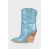 Blue leather cossacks