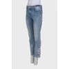 Blue jeans with press studs