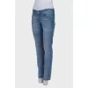 Low rise blue jeans