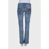 Low rise blue jeans