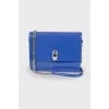 Patent blue shoulder bag