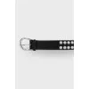 Leather belt with metal decoration