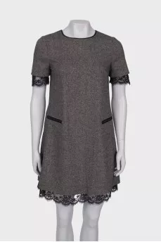 Gray dress with lace
