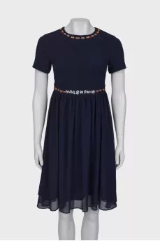 Dress with beaded embroidery