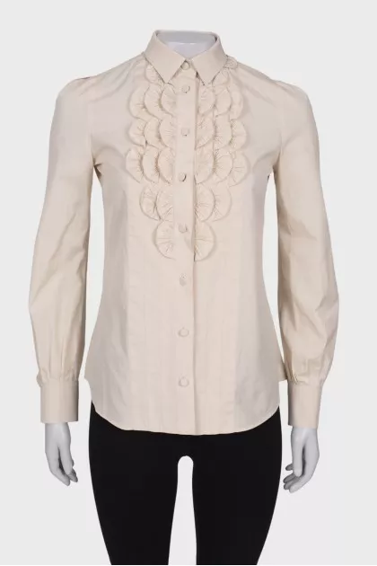 Light beige blouse with ruffles
