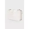 White leather bag with rhinestones