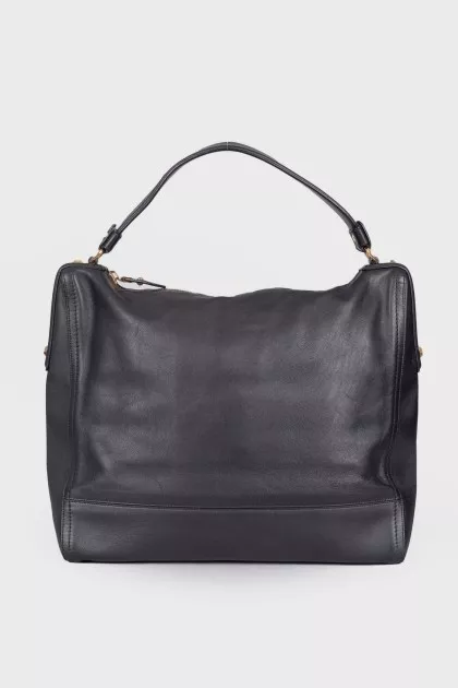 Leather tote bag