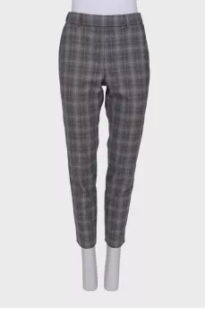 Checked wool trousers