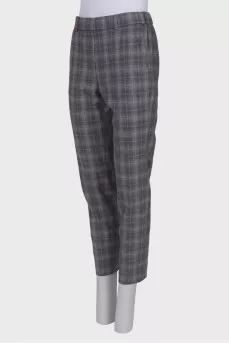 Checked wool trousers