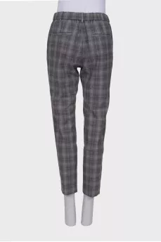 Checked wool trousers