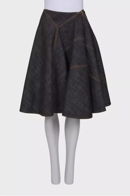 A-line denim skirt