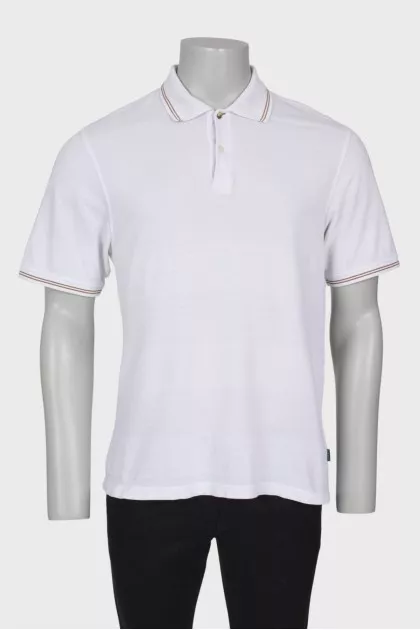 Men's white polo shirt