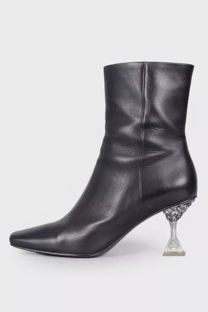Ankle boots with embellished heels