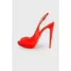 Suede heeled sandals
