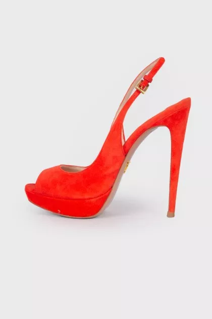 Suede heeled sandals