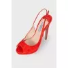 Suede heeled sandals