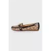 Textile loafers with brand logo