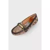 Textile loafers with brand logo