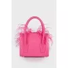Pink mini bag with feathers