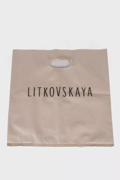 Beige shopper with brand logo