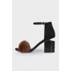 Abby Fur Tilt-Heel sandals